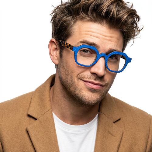 Zebulon Blue Square Glasses