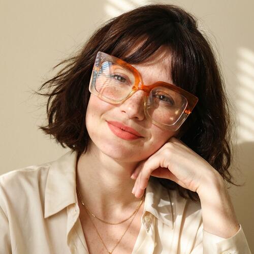 Leah Gafas Cuadradas Naranjas