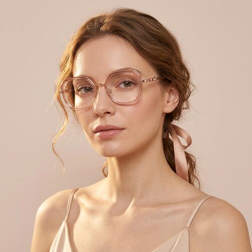 Wells Pink Square Glasses