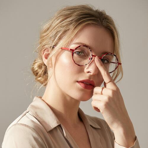 Gaskel Lunettes Rondes Rouges