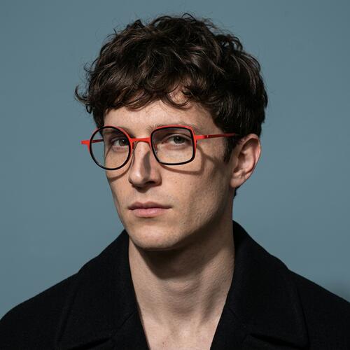Bernal Black Square Round Glasses