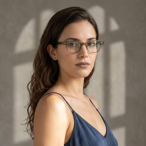 Shelley Green Square Glasses