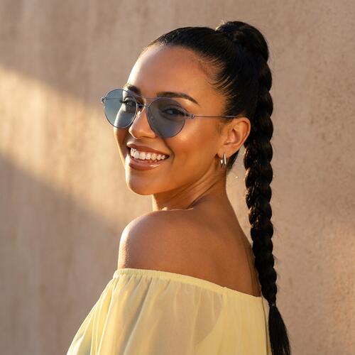 Veronica Blue Aviator Sunglasses