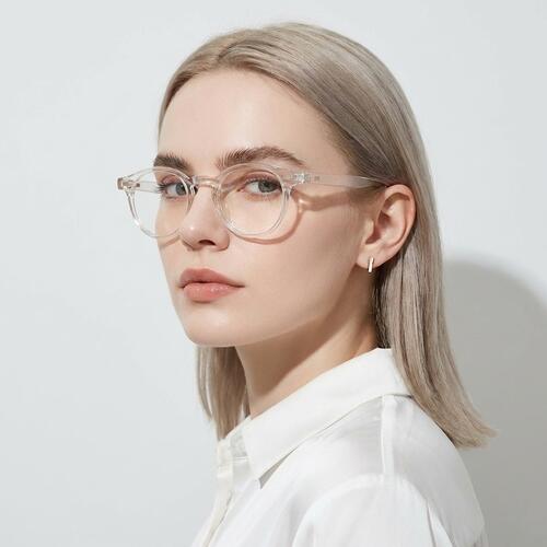 Regan Gafas Redondas Transparentes