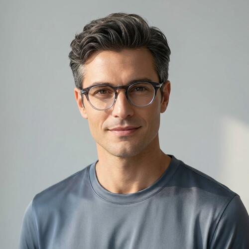 Saxton Gray Round Glasses