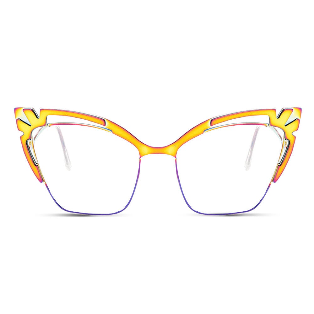Peacock Yellow Cat Eye Glasses