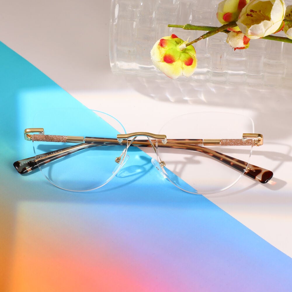 Isaacs Gold Cat Eye Glasses