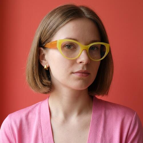 Finn Gelbe Cat Eye Brille