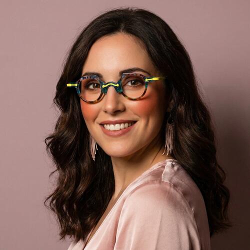 Wodeho Blue Round Glasses