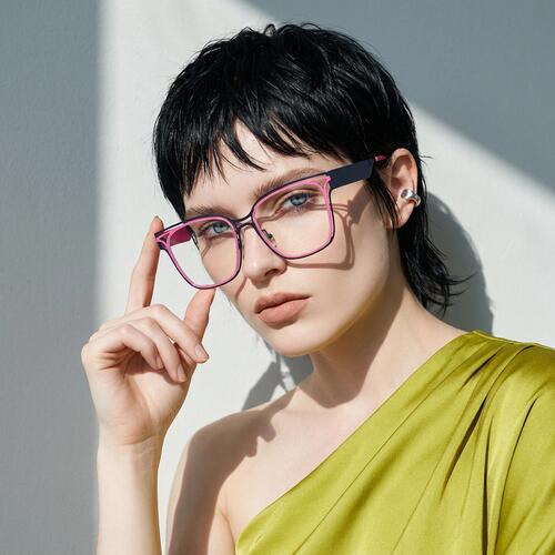 Joanne Pink Square Glasses