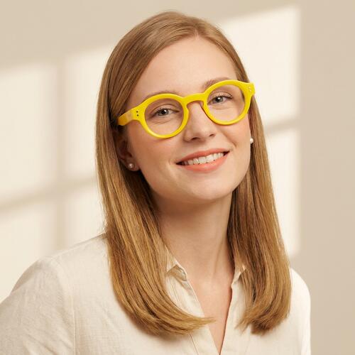 Olivia Yellow Round Glasses