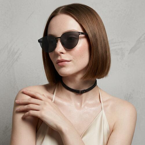 Ruskin Black Round Sunglasses
