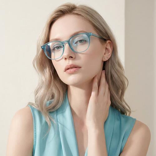 Joyce Blue Round Glasses