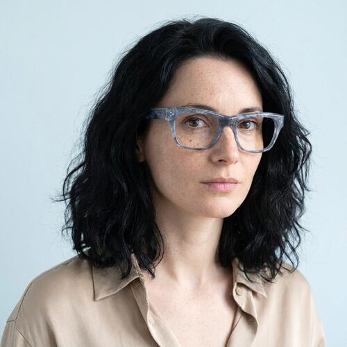 Jennifer Blue Rectangle Glasses