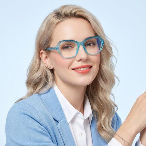 Eddie Blue Cat Eye Glasses