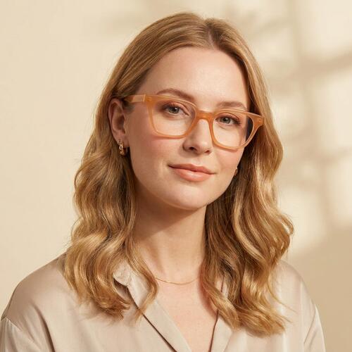 Hailey Champagne Rectangle Glasses