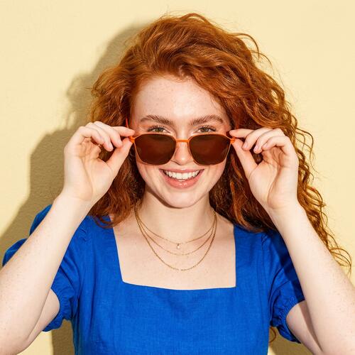 Benedict Orange Square Sunglasses
