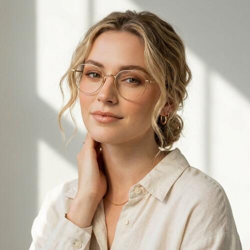 Rowan Gold Round Glasses