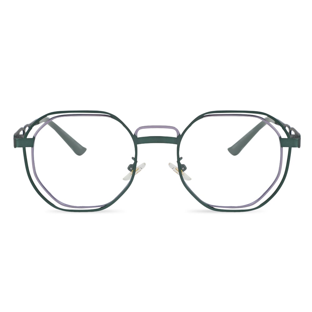 Hortense Grüne Geometrische Brille