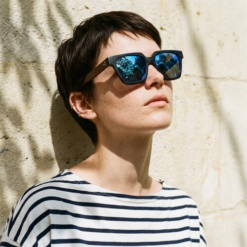 Hedda Black Square Sunglasses