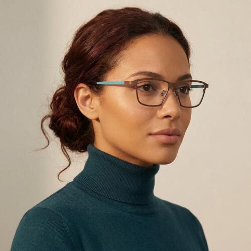 Regin Braune Rechteckige Brille