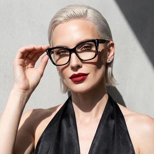 Fannie Black Square Glasses