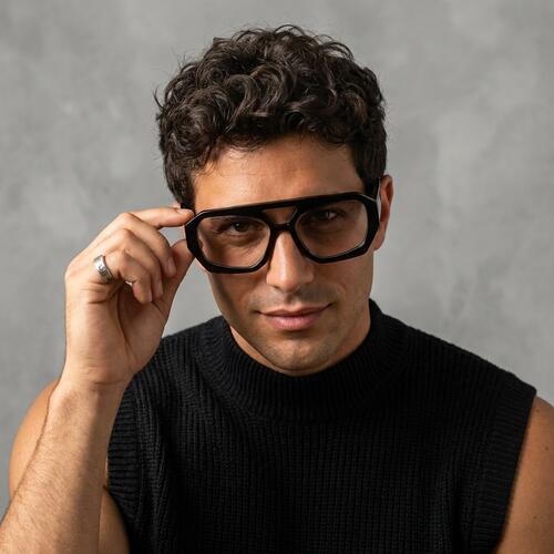 Dwight Black Aviator Glasses
