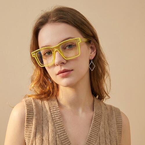 Bronte Yellow Square Glasses