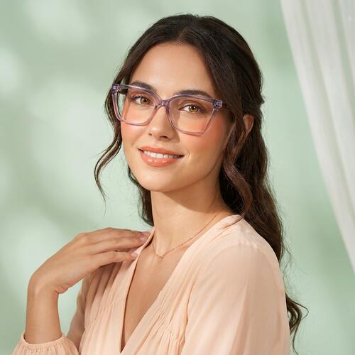 Harley Purple Rectangle Glasses