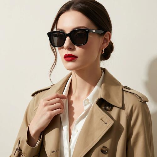 Naomi Black Square Sunglasses