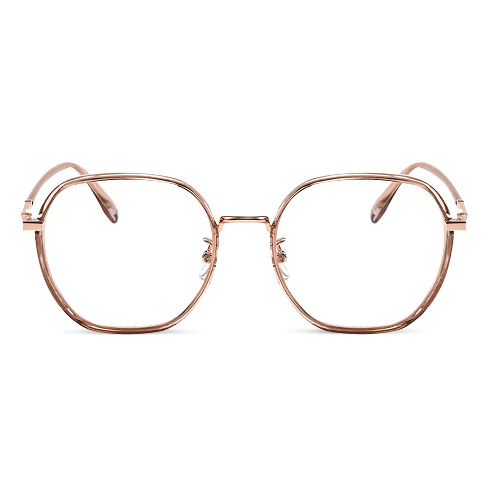 Morga Champagnerfarbene Geometrische Brille