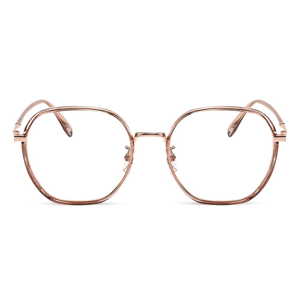 Morga Champagnerfarbene Geometrische Brille