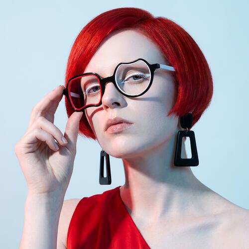 Garth Black Square Round Glasses