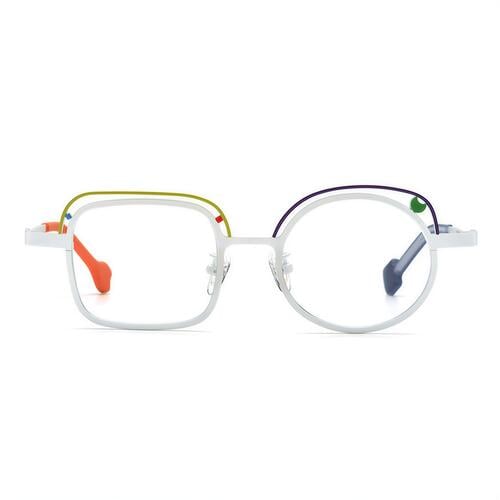 Harrima Weiße Quadratische Runde Brille