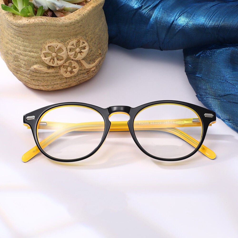 Gusta Schwarze Runde Brille