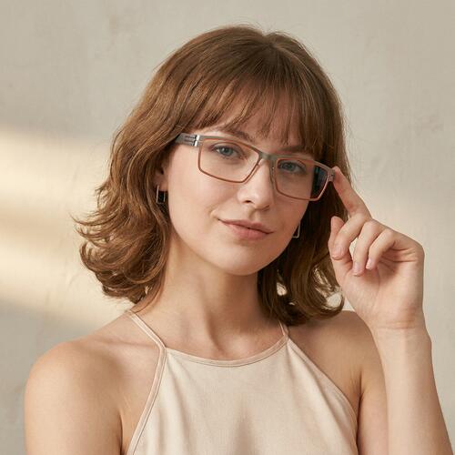 Andrea Gray Rectangle Glasses
