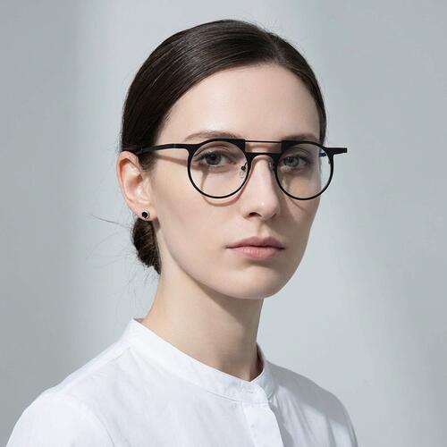Woolley Schwarze Pilot Brille