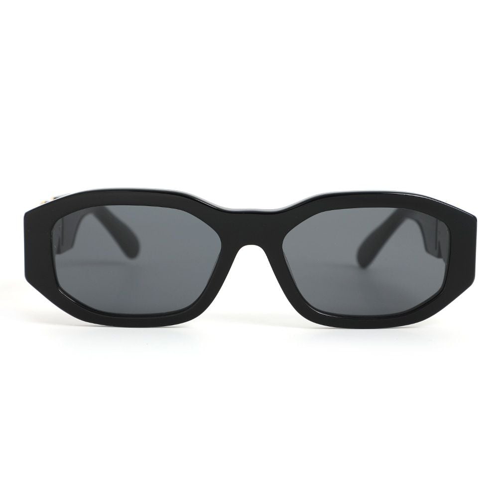 Charlotte Schwarze Rechteckige Sonnenbrille