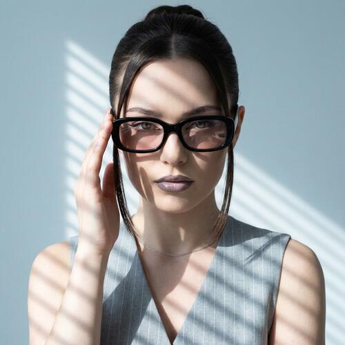 Aurora Black Rectangle Sunglasses