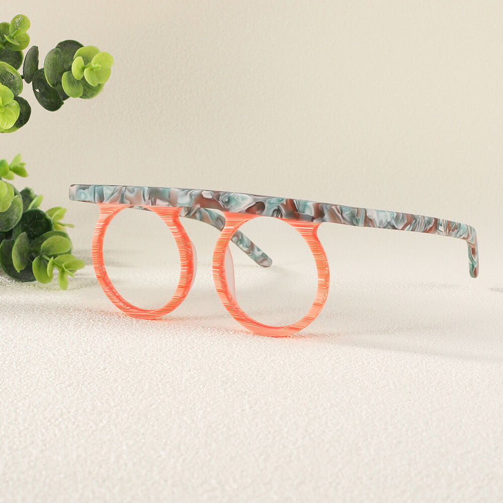 Danielle Orange Runde Brille