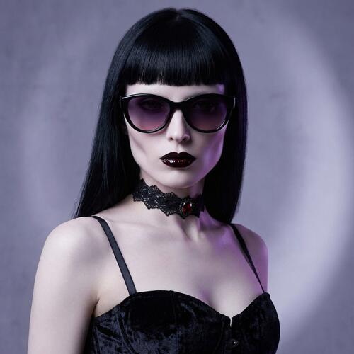 Ryan Black Oval Sunglasses