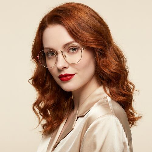 Vogt Gold Round Glasses