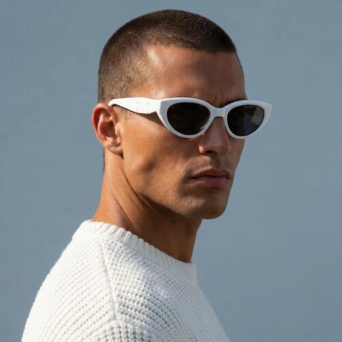 Avery Lunettes de soleil Cat Eye Blanches