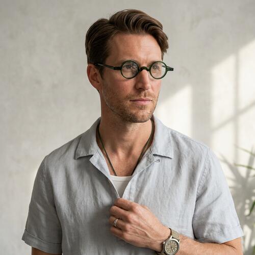 Barnes Grüne Runde Brille