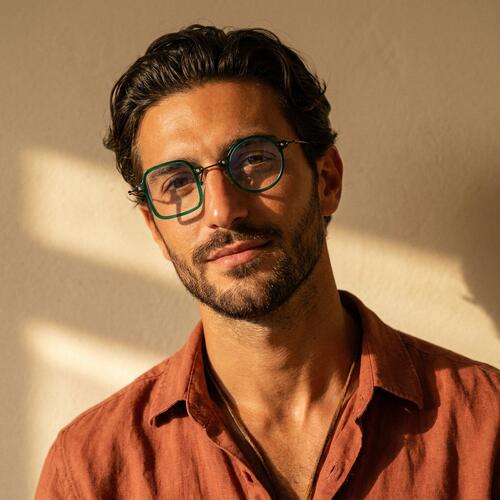 Forbes Green Square Round Glasses