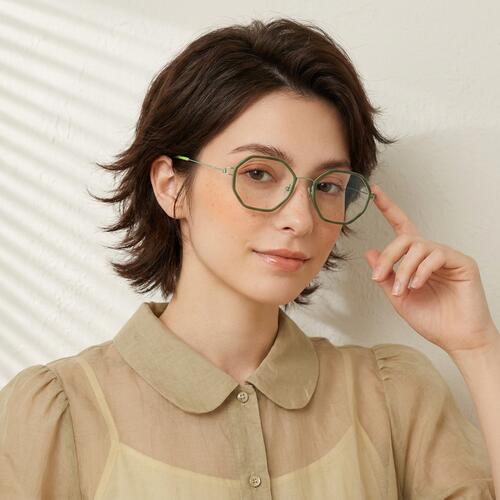 Teresa Grüne Geometrische Brille