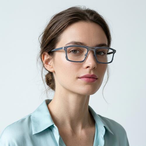 Dillon Blaue Rechteckige Brille