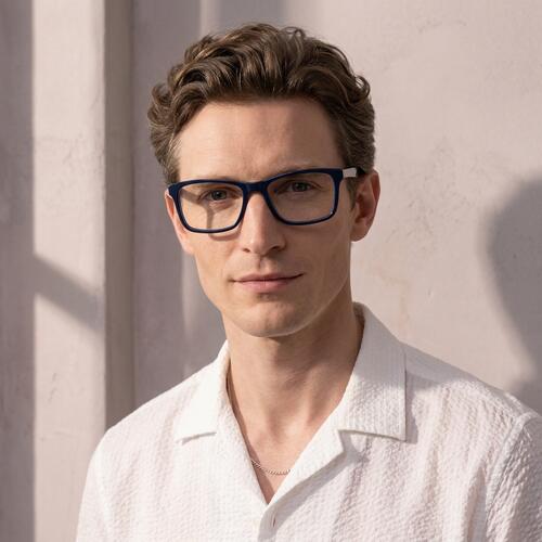 Foster Blue Rectangle Glasses