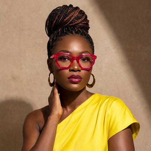Edmond Red Geometric Glasses