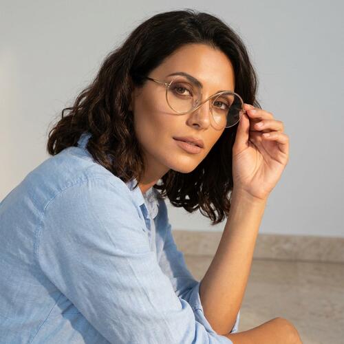 Hilary Gold Round Glasses
